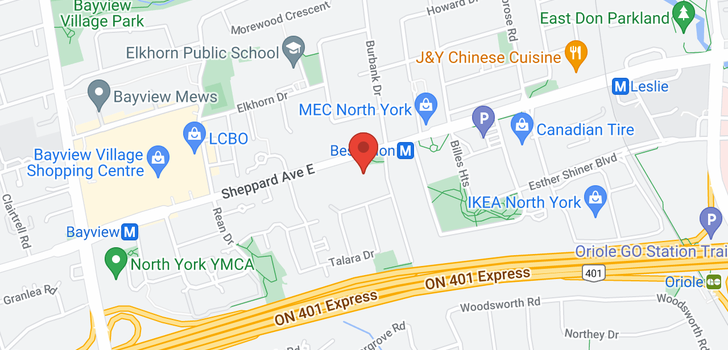 map of #310 -701 SHEPPARD AVE W